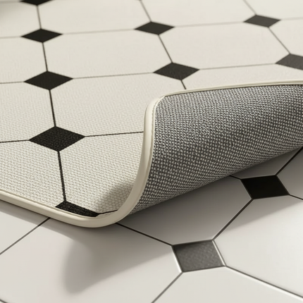 Tapis Cuisine motif carreaux antidérapant intemporel