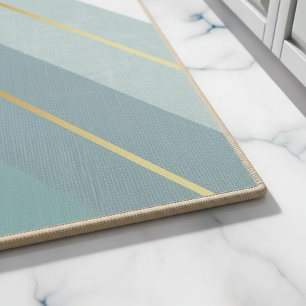 Tapis Cuisine marbré géométrique moderne