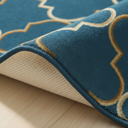 Tapis Cuisine bleu canard moderne antidérapant