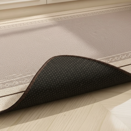 Tapis Cuisine beige forme L antidérapant