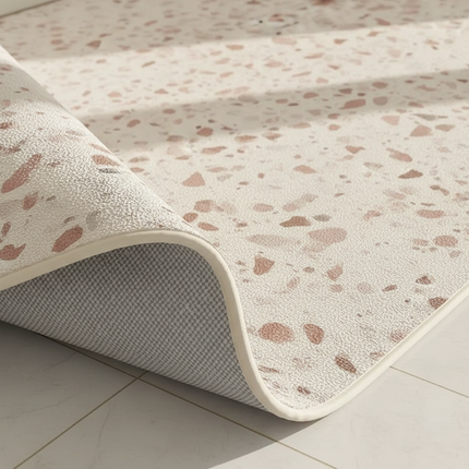 Tapis Cuisine motif terrazzo rose antidérapant