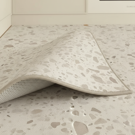 Tapis Cuisine terrazzo gris clair antidérapant