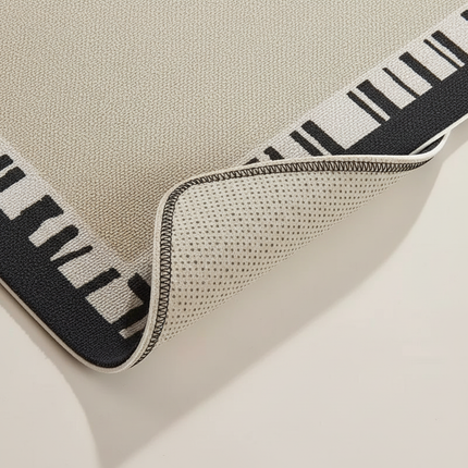 Tapis Cuisine motif piano beige antidérapant
