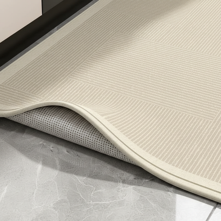 Tapis Cuisine beige géométrique antidérapant doux