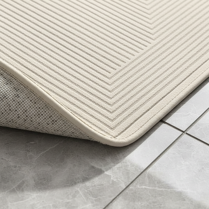 Tapis Cuisine beige géométrique antidérapant harmonieux lavable