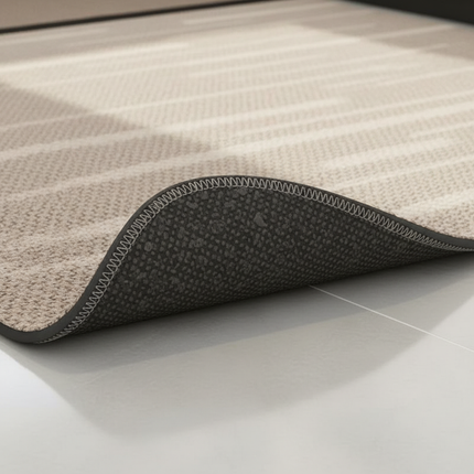 Tapis Cuisine beige géométrique antidérapant stylé