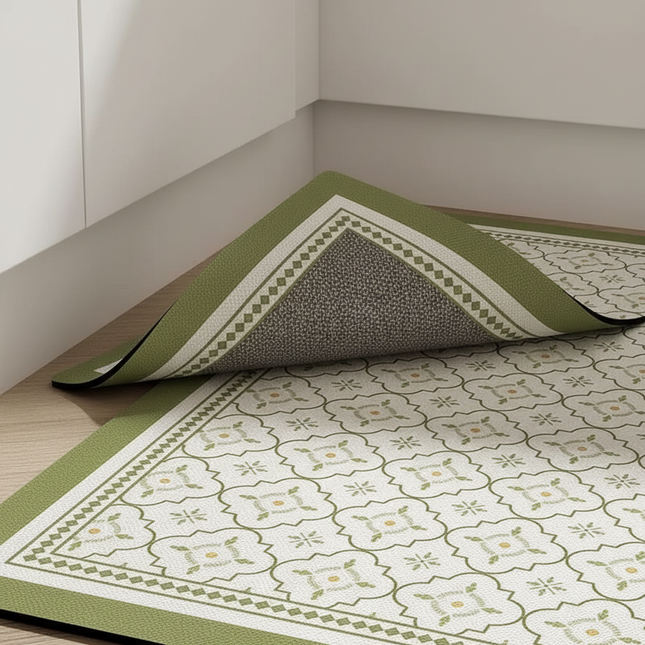 Kitchen Carpet Anti-slip Oil-proof Dirt-resistant Rug PVC Leather Waterproof Floor Mats Long Size Flower Home Decoration Mat 양탄자 - gallery 2