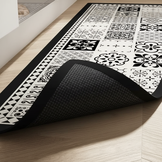Kitchen Carpet Anti-slip Oil-proof Dirt-resistant Rug PVC Leather Waterproof Floor Mats Long Size Flower Home Decoration Mat 양탄자 - gallery 2